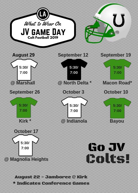 What to Wear on Game Day 2019 - Junior Varsity